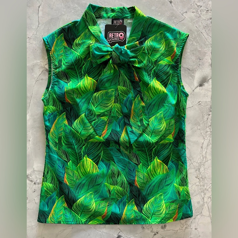 Leaves Bow Top by Retrolicious - Picture 4 of 8